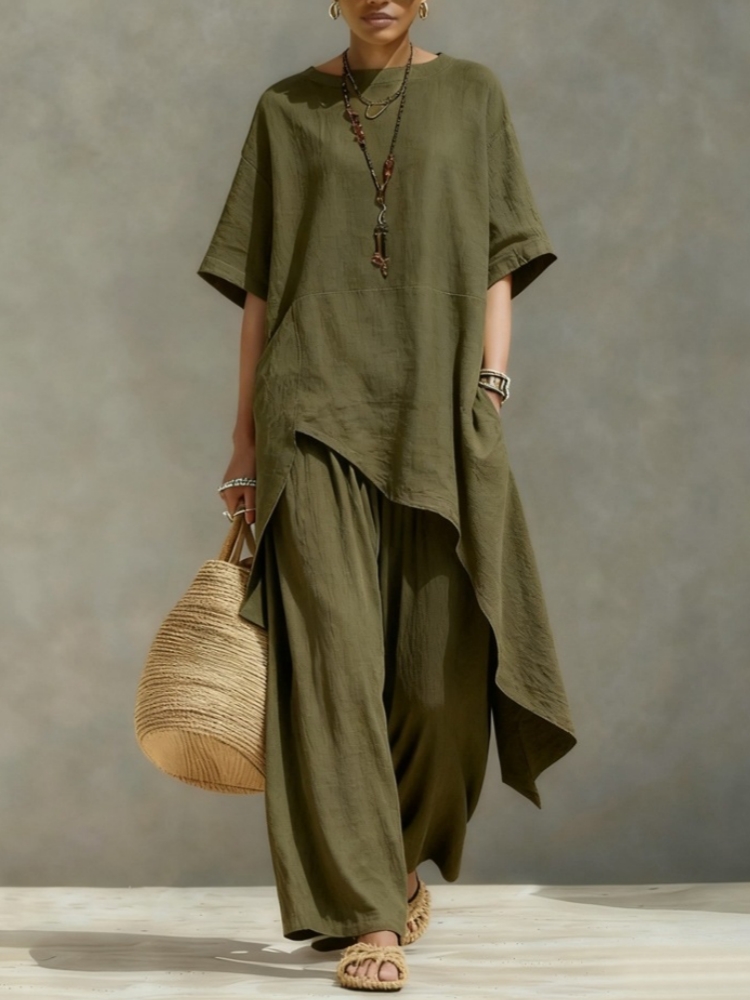Women Cotton Linen Pant Sets 2 - đánh giá và giá Linen Pant Wide