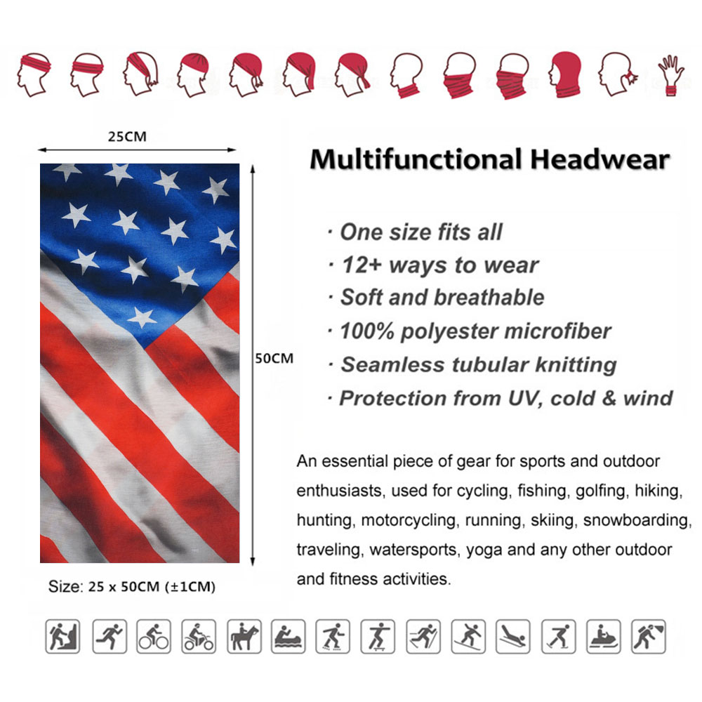 USA Flag Pattern Sun Protectiv - đánh giá và giá Headband Summer Knit