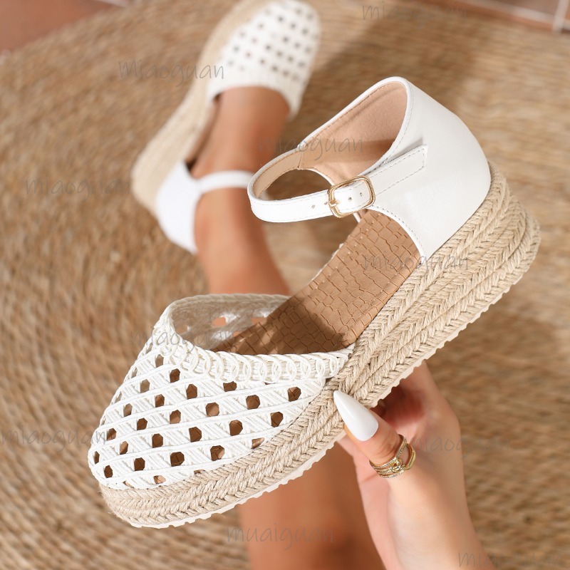 Boho Women's Hollow Out Woven  - đánh giá và giá Wedge Espadrille Women
