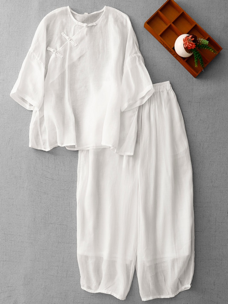 New Chinese Zen Style Women's  - đánh giá và giá Linen Pant Wide