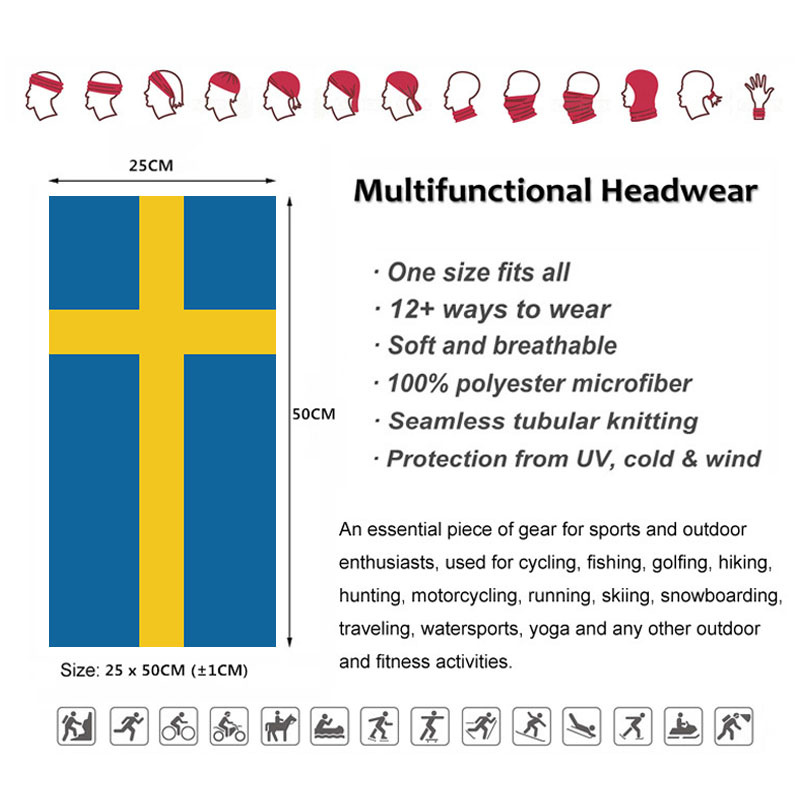 Sweden Flag Printed Bandana He - đánh giá và giá Headband Summer Knit