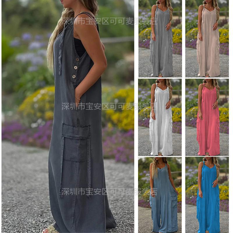 Loose Summer Jumpsuit Casual L - đánh giá và giá Jumpsuit Linen Relaxed