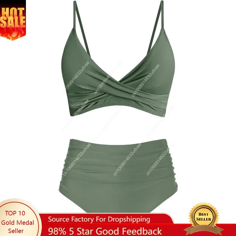 Women's High Waisted Bikini Se - đánh giá và giá Swimsuit Bikini Ruched