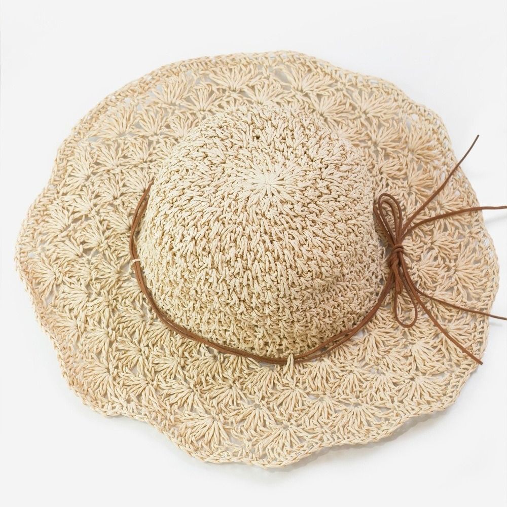 Handwoven Crochet Straw Hat Wi - đánh giá và giá Hat Floppy Wide