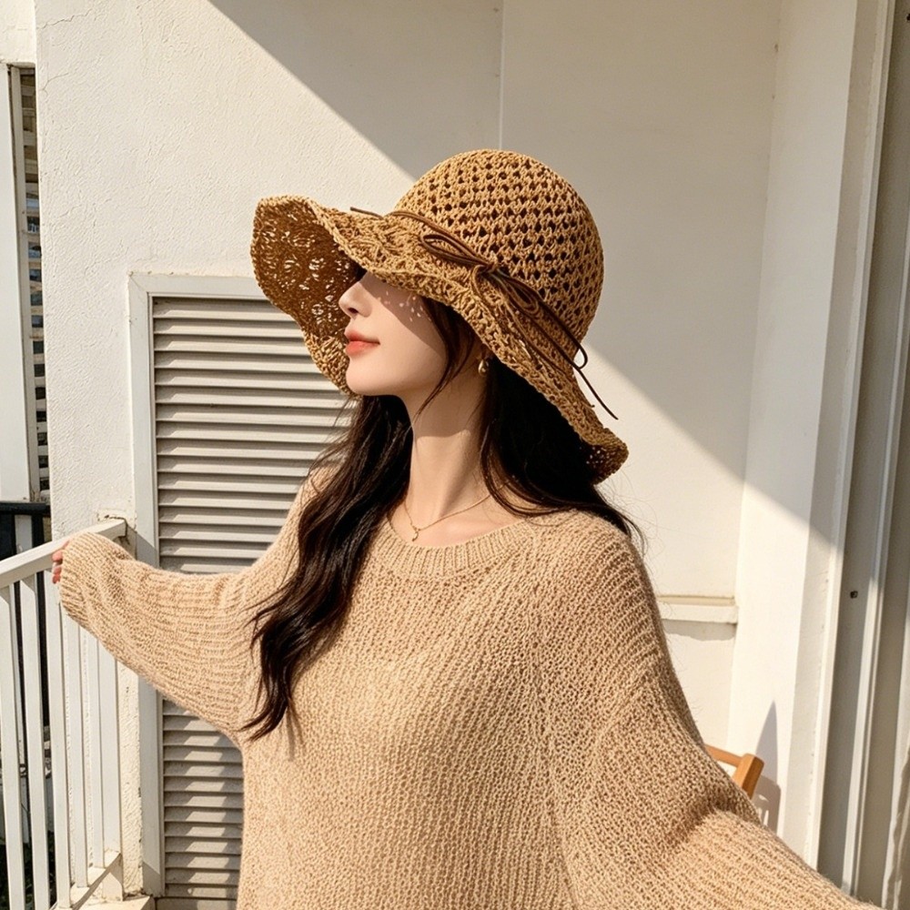 Handwoven Crochet Straw Hat Wi - đánh giá và giá Hat Floppy Wide