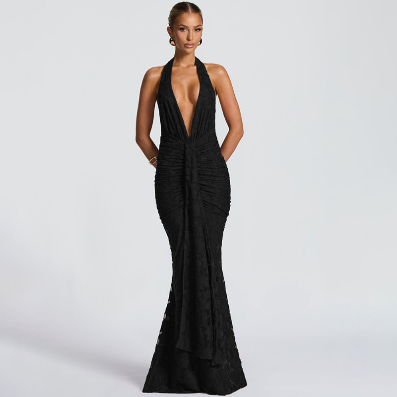 Sexy Deep V Backless Wrap arou - đánh giá và giá Linen Dress Wrap