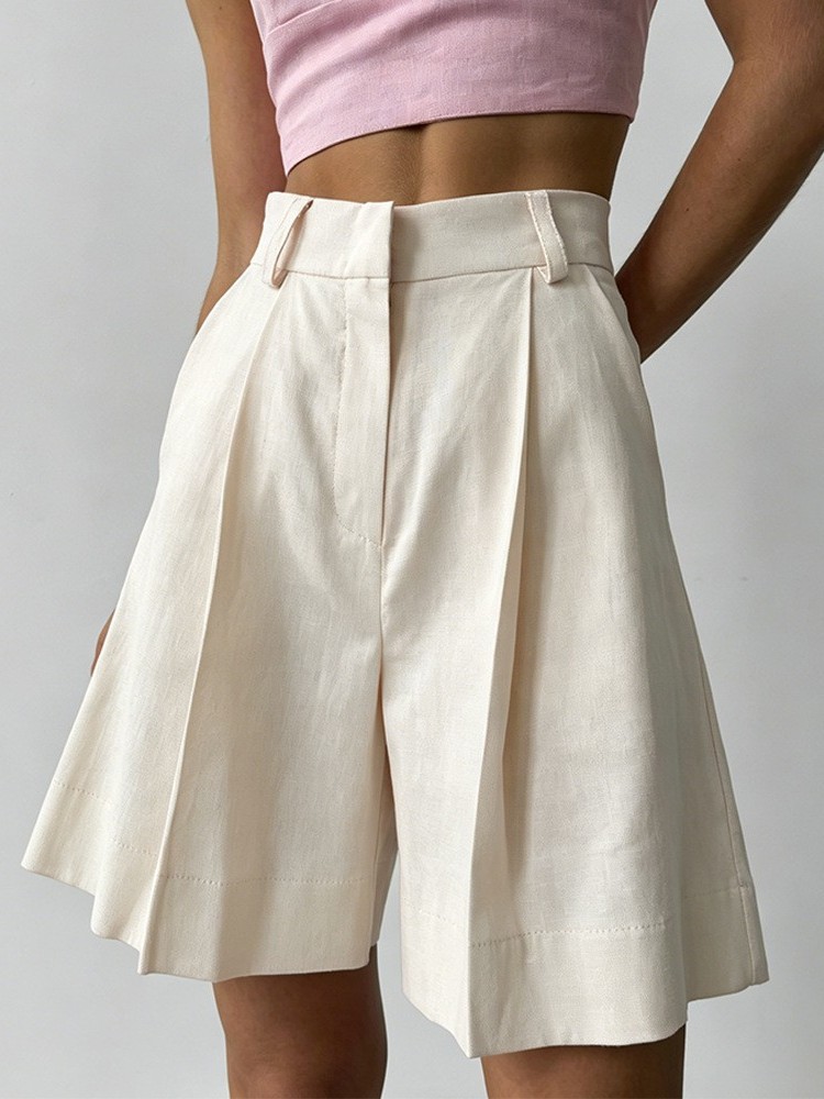 Casual Linen Wide Leg Shorts L - đánh giá và giá Linen Pant Wide