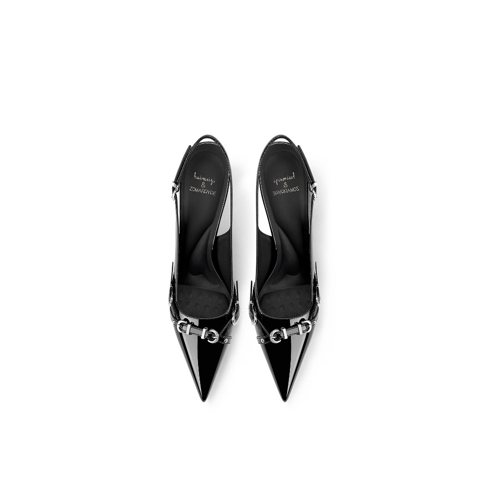 Fashionable Black Pointed Toe  - đánh giá và giá Sandal Strappy Heeled