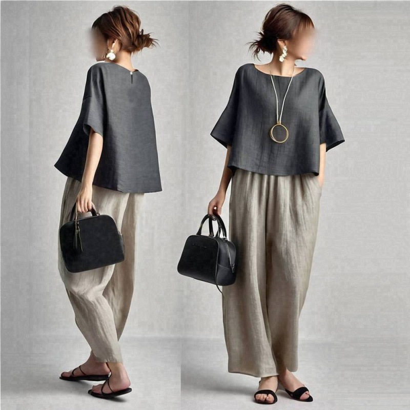 Two Pieces Women Pant Sets Sol - đánh giá và giá Linen Pant Wide