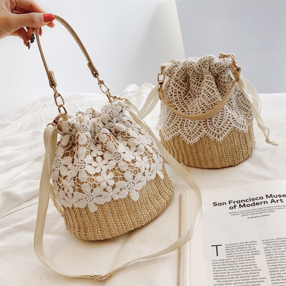 Portable Lace Straw Shoulder B - đánh giá và giá Tote Bag Beach